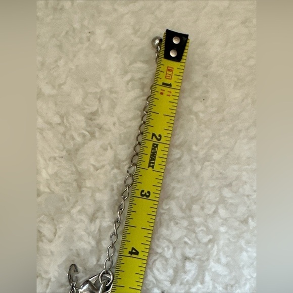 Chico’s Silvertone Textured Pendant Necklace Statement Chain Link 0678 P - Picture 10 of 11